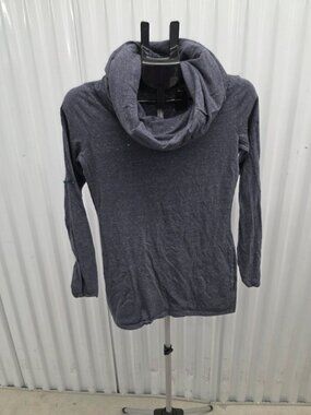 Synergy Women's Gray Heather Cowl Neck Hooded Long Sleeve Organic Top